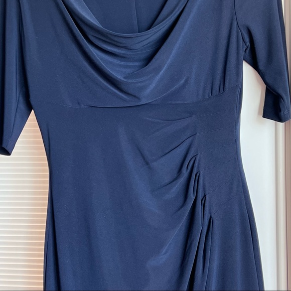 Ralph Lauren Cowl Neck Dress Side Drape Rouching Size 2 - Picture 3 of 17